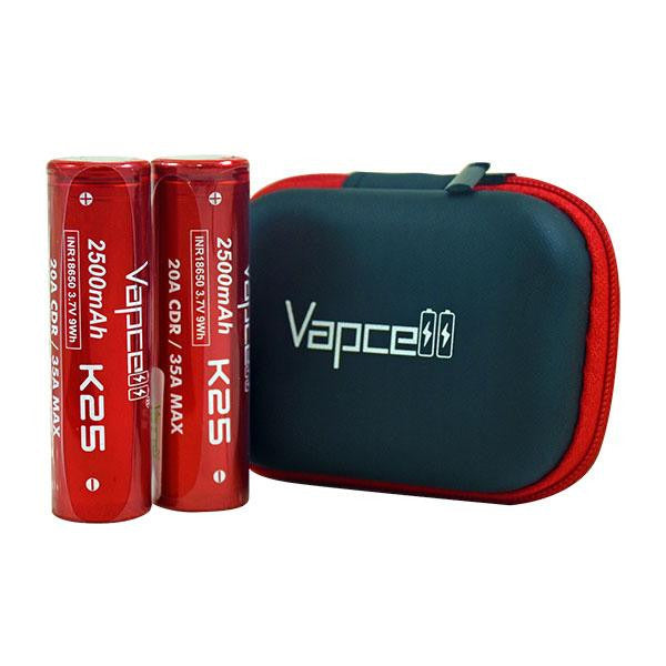 VapCell - 18650 2 Pack Batteries & Case (2500mAh)